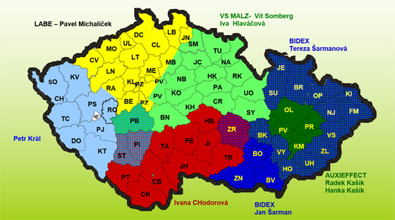 Mapa poradenství a prodeje v krajích pro rok 2024