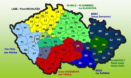 Mapa poradenství a prodeje v krajích pro rok 2026